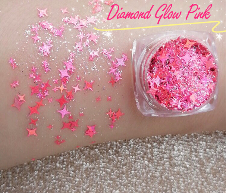 DIAMOND GLOW - CHOOSE (White, Chrome Or Pink!) (Face/Body/Hair) Glitter Gel