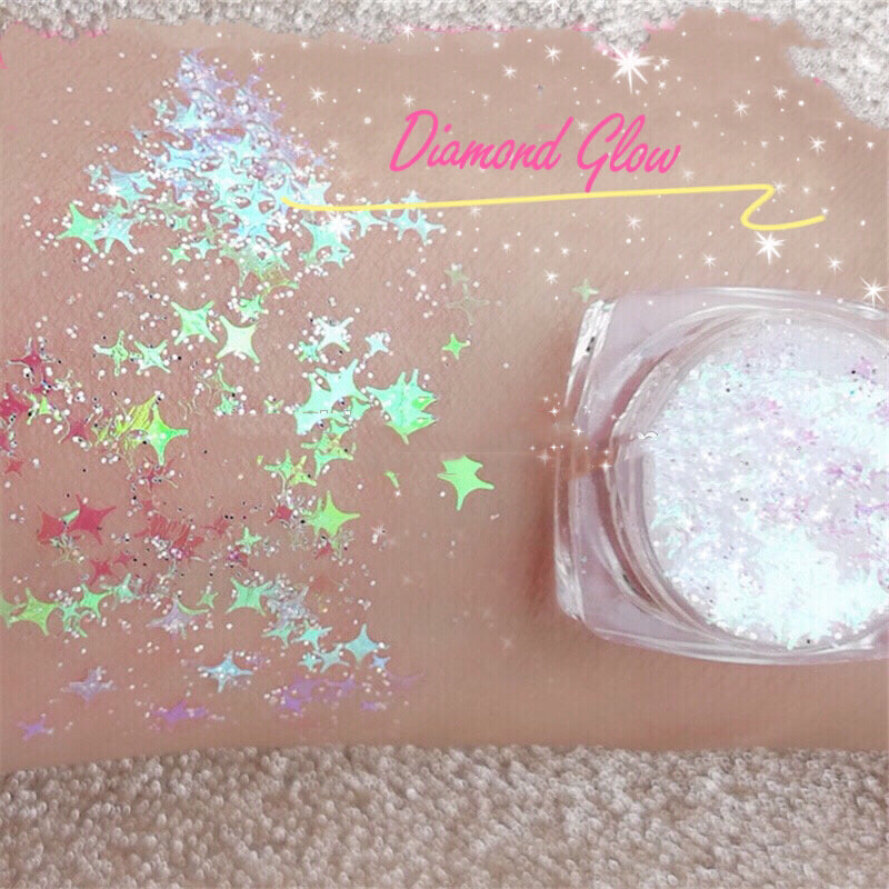 DIAMOND GLOW - CHOOSE (White, Chrome Or Pink!) (Face/Body/Hair) Glitter Gel