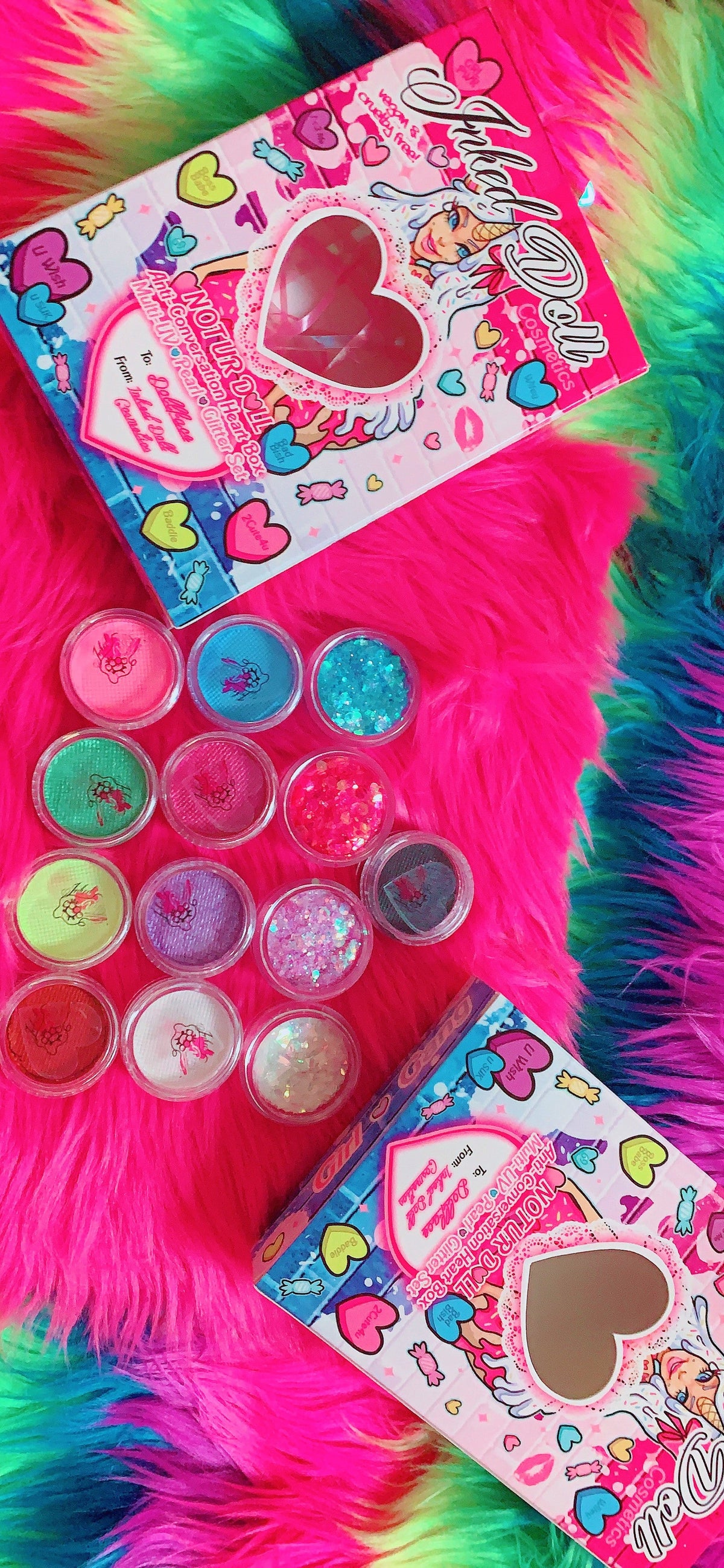 "NOT UR DOLL" *ANTI*-Conversation Heart Box* Multi *UV*/Glitter/Pearl Face/BodyPaints!