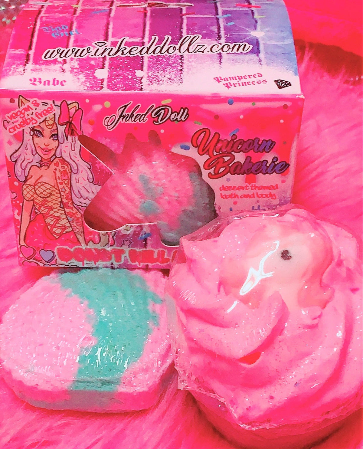 *Unicorn Bakerie * DUO SET! CUPCAKE/SEASHELL Dessert Bath Bombs