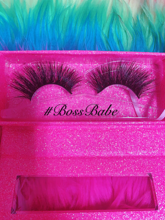  #BOSSBABE 5D DreamDoll-LUXE Lash *PINK GLITTER* Glam Magnetic Case