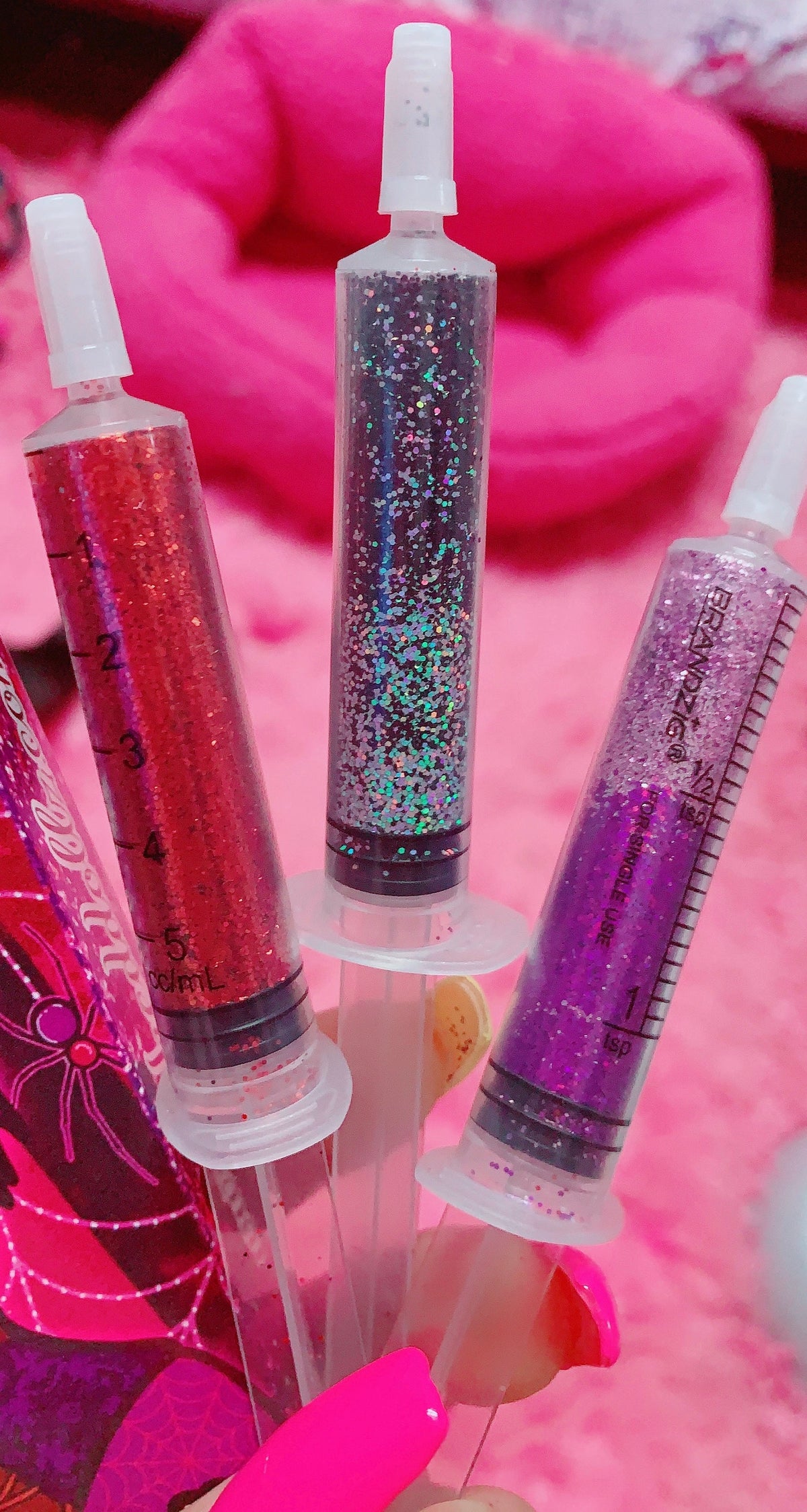  *GLITTER SYRINGES* + FATAL VOWS LASH* DUO "Coffin Collections" GlamDoll Glitter