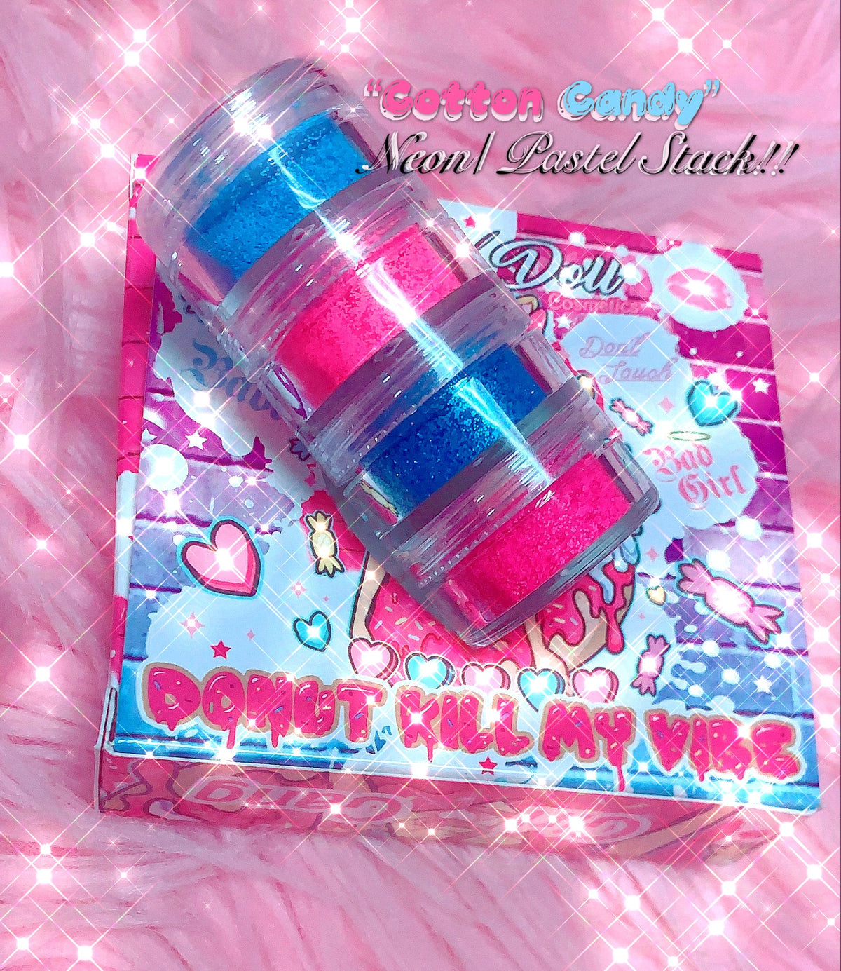  "COTTON CANDY" (Neon/Pastel Quad) Rave Lites *Blacklight UV Reactive Powders*!