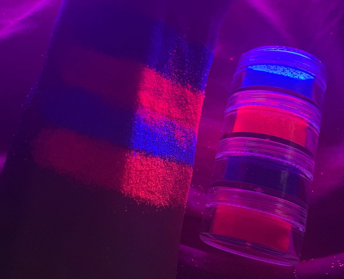  "COTTON CANDY" (Neon/Pastel Quad) Rave Lites *Blacklight UV Reactive Powders*!