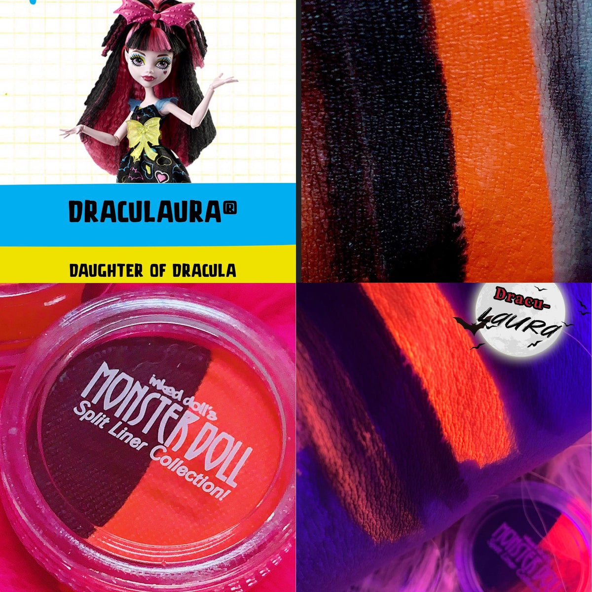  (HUGE!) Monster Doll DRACULAURA *UV Neon/Pastel* Split Liner/Face/Body Paint