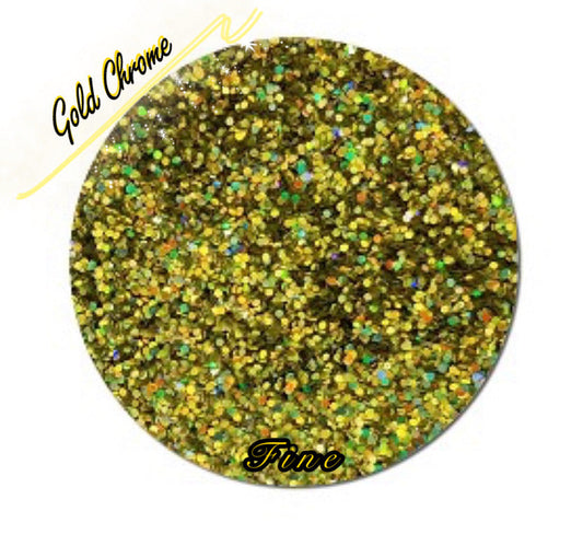  GOLD CHROME (CHUNKY Or FINE) Holographic Glamdoll Glitter