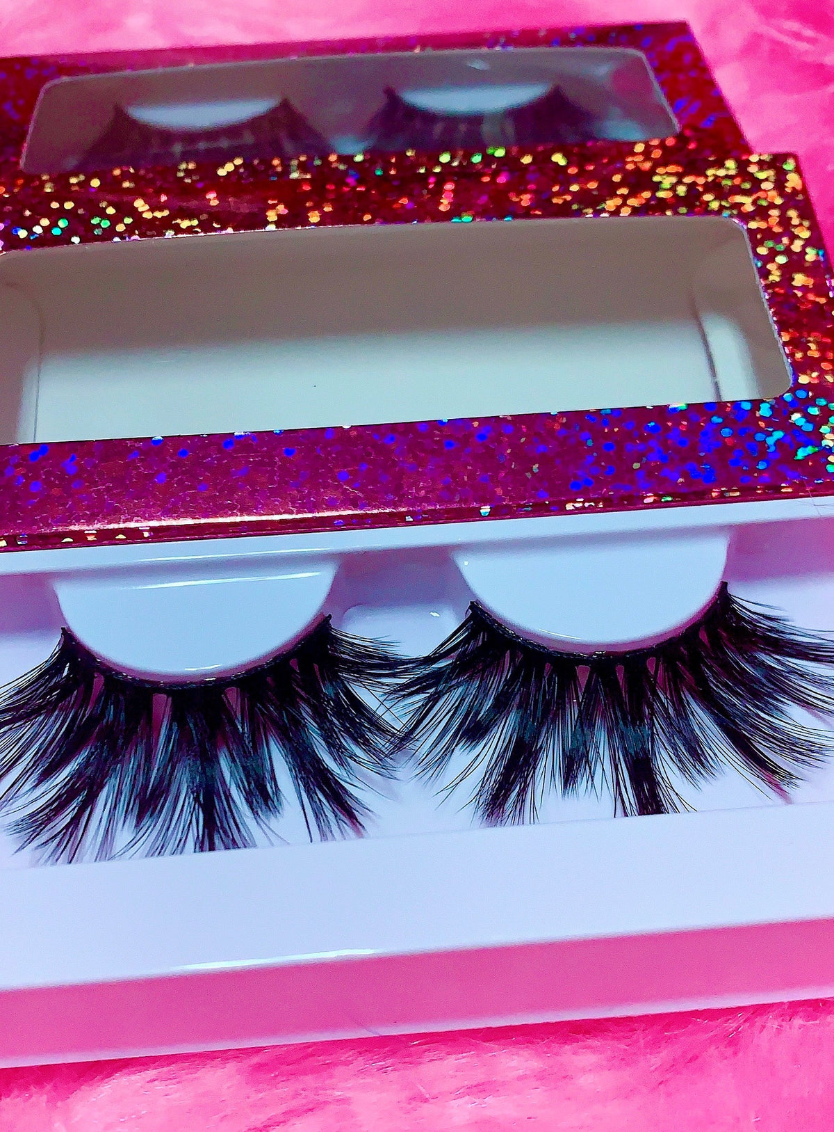  #$IKKENING 3D DreamDoll Lashes *Pink Holographic* Case