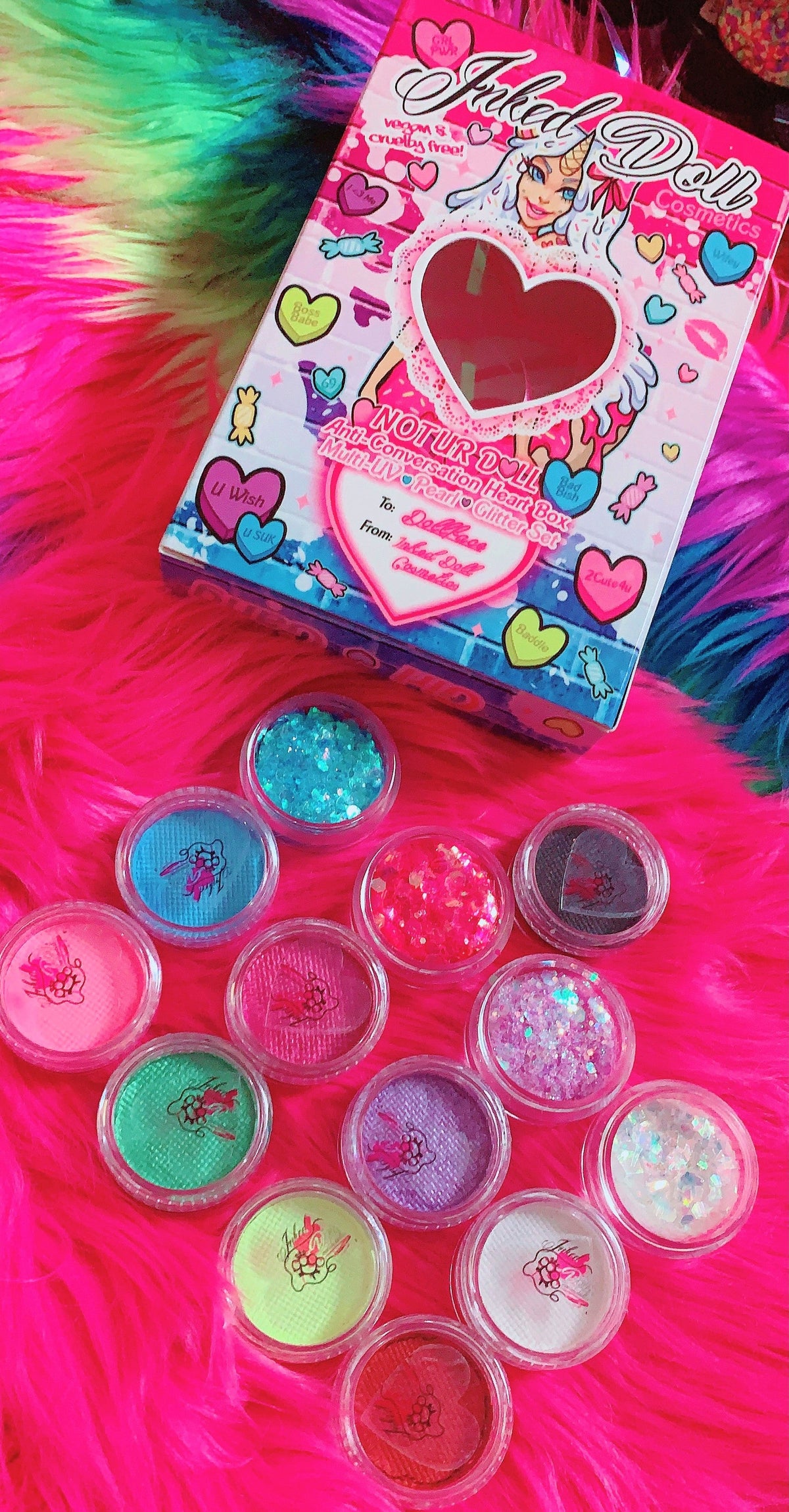 "NOT UR DOLL" *ANTI*-Conversation Heart Box* Multi *UV*/Glitter/Pearl Face/BodyPaints!