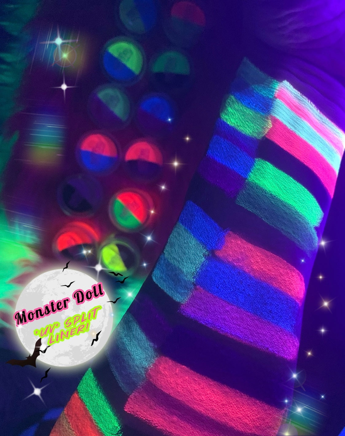  (HUGE!) Monster Doll TWYLA *UV Neon Pastel* SPLIT LINER/FACE/BODY PAINT