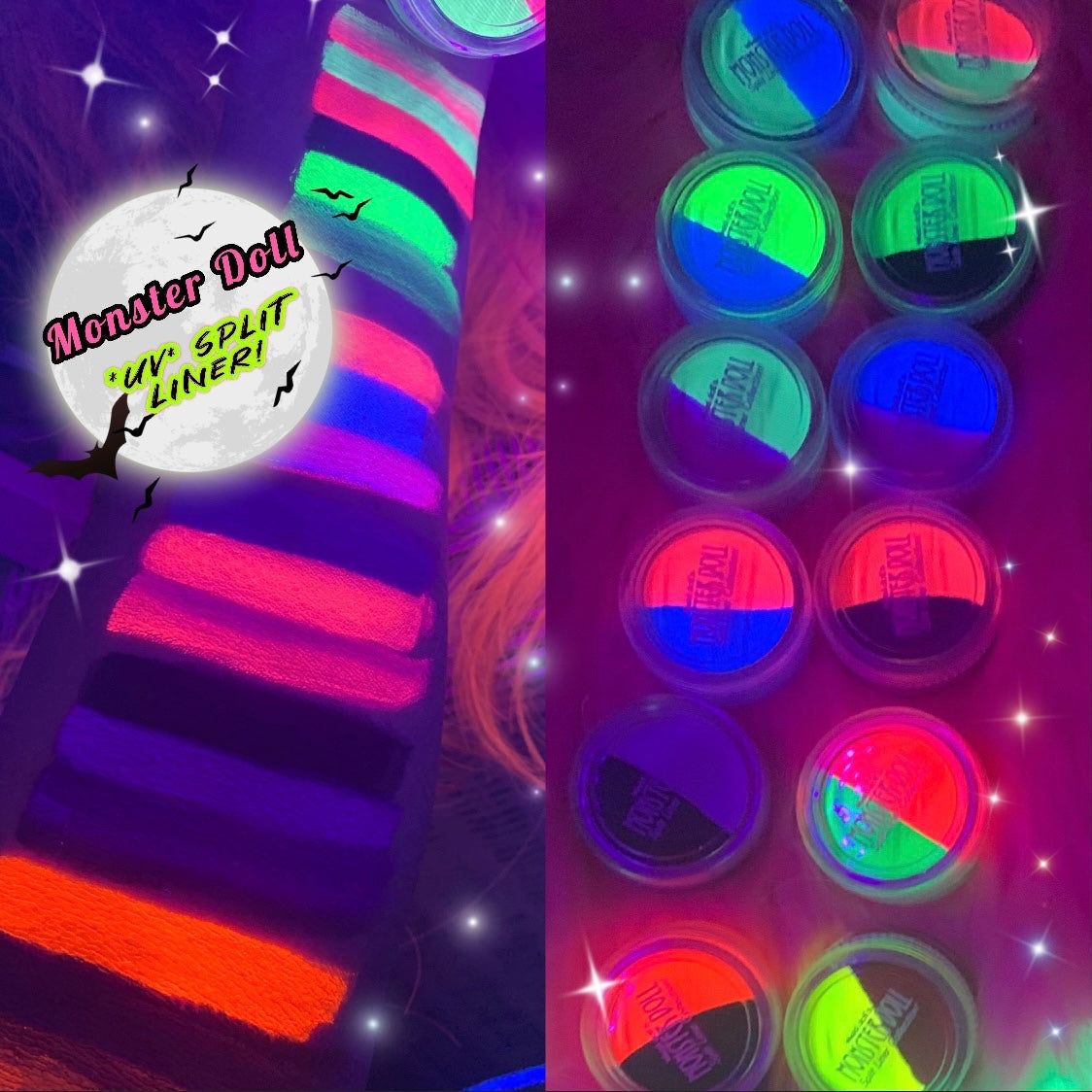  (HUGE!) Monster Doll PURRSEPHONE & MEOWLODY *UV Neon Pastel* SPLIT LINER/FACE/BODY PAINT