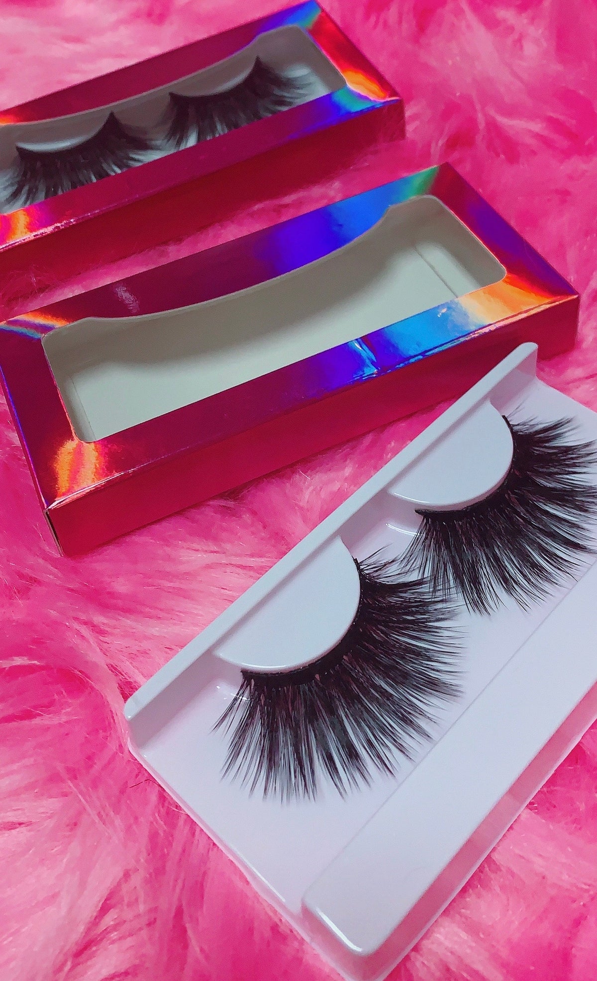  #$NOBBY 3D DreamDoll Lashes *PINK HOLOGRAPHIC* Case