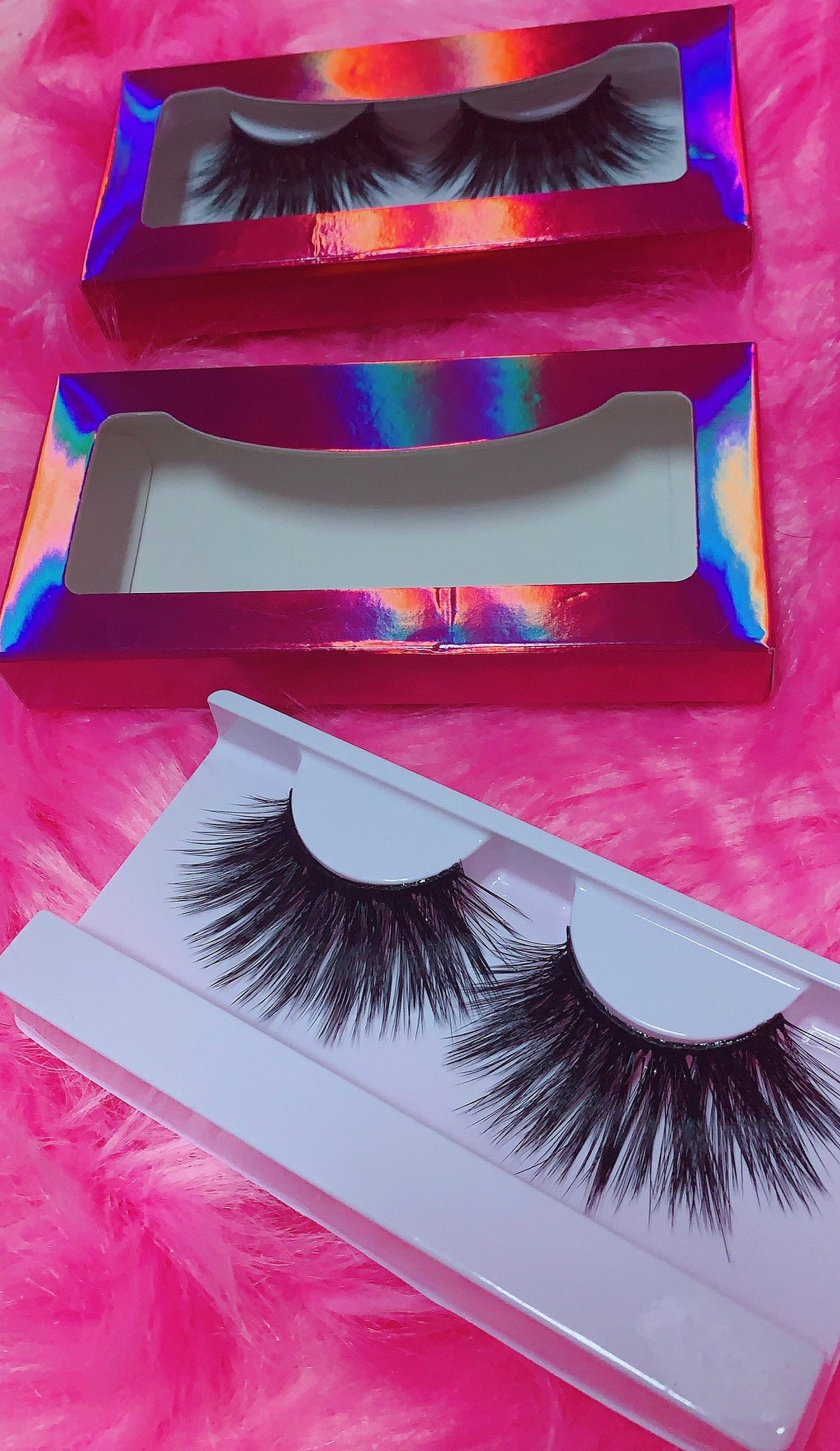  #$NOBBY 3D DreamDoll Lashes *PINK HOLOGRAPHIC* Case