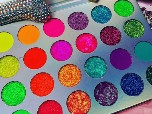  NEON LIGHTS (24PC) *BLACKLIGHT!* Pigment/Glitter Pallete!
