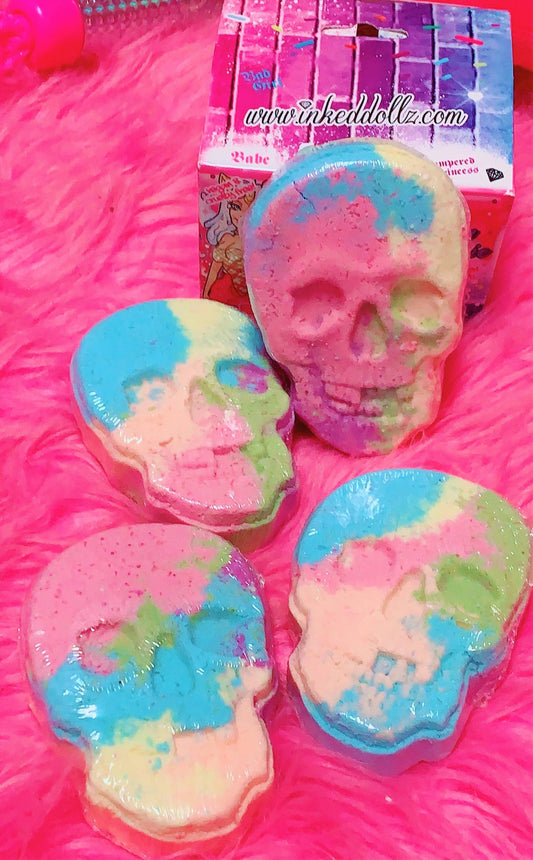  *Unicorn Bakerie * PASTEL RAINBOW SUGAR SKULL Dessert Bath Bomb