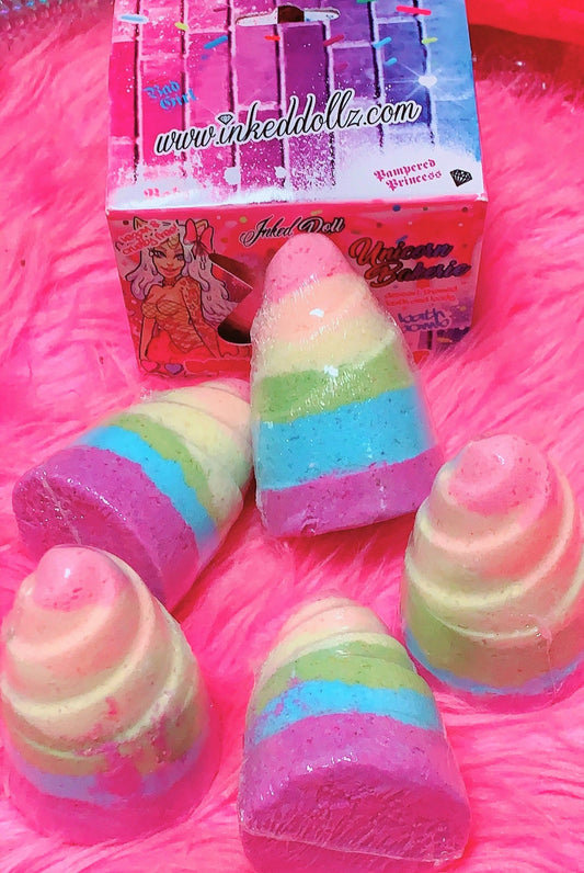  *Unicorn Bakerie * RAINBOW PASTEL UNICORN HORN Dessert Bath Bomb