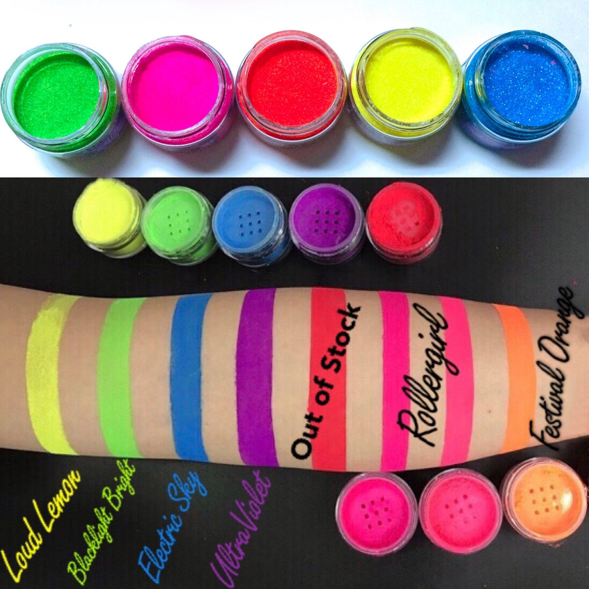  "RAVE LITES" PICK 6! (BLACKLIGHT/ UV Reactive Powders!)