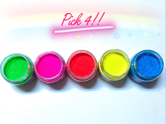  "RAVE LiTes" PICK 4 !! (BLACKLIGHT/UV Reactive Powders!)