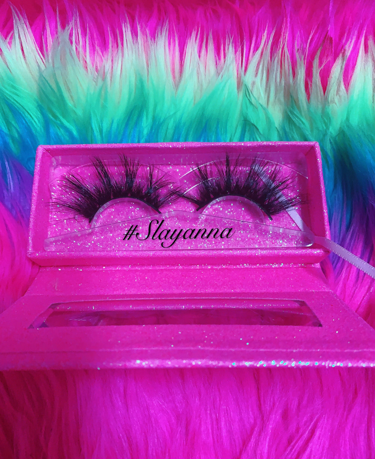  #SLAYANNA 5D DreamDoll-LUXE Lash *PINK GLITTER* Glam MAGNET Case