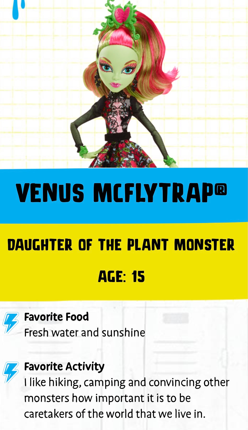  (HUGE!) Monster Doll VENUS McFLYTRAP *UV Neon Pastel* SPLIT LINER/FACE/BODY PAINT